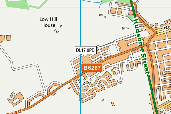 DL17 8PD map - OS VectorMap District (Ordnance Survey)
