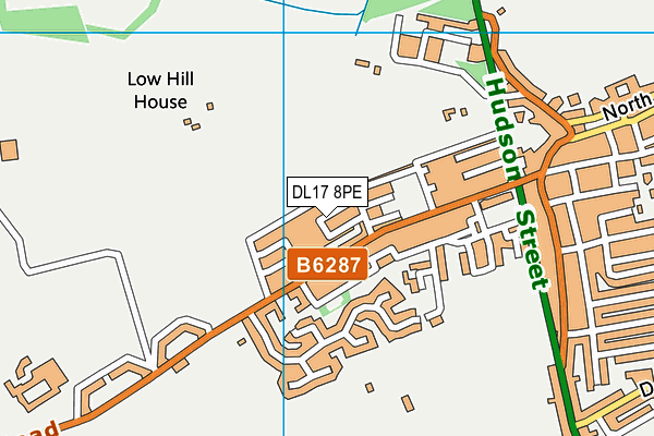 DL17 8PE map - OS VectorMap District (Ordnance Survey)