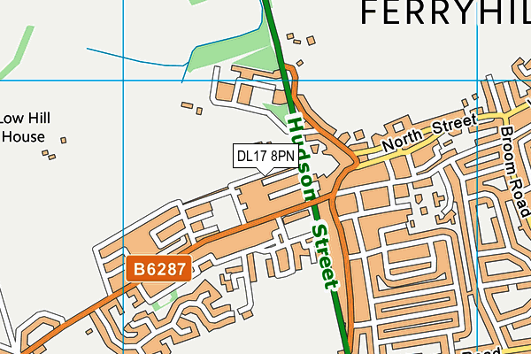 DL17 8PN map - OS VectorMap District (Ordnance Survey)