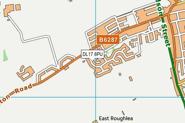 DL17 8PU map - OS VectorMap District (Ordnance Survey)