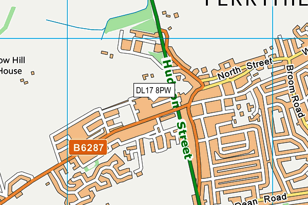 DL17 8PW map - OS VectorMap District (Ordnance Survey)