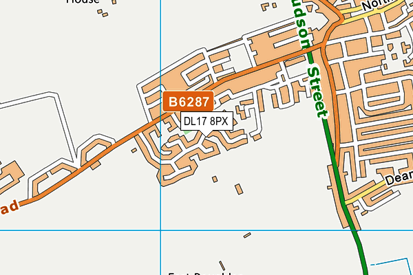 DL17 8PX map - OS VectorMap District (Ordnance Survey)