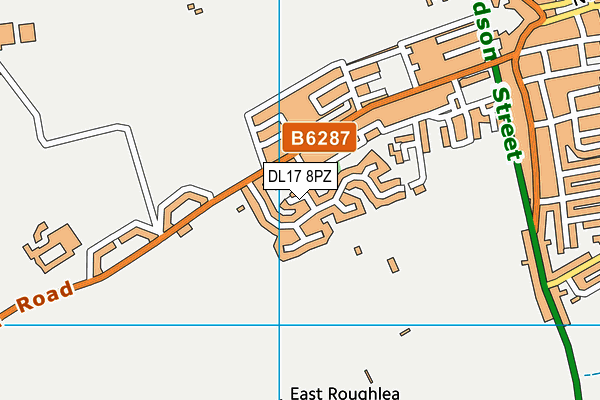 DL17 8PZ map - OS VectorMap District (Ordnance Survey)