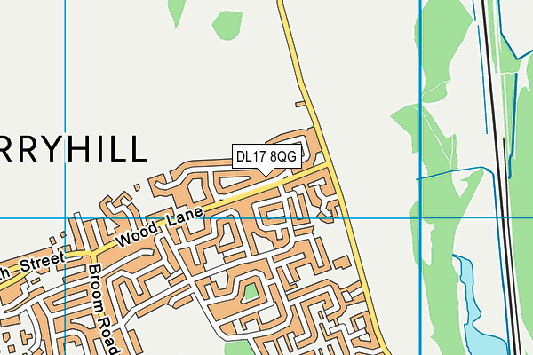 DL17 8QG map - OS VectorMap District (Ordnance Survey)