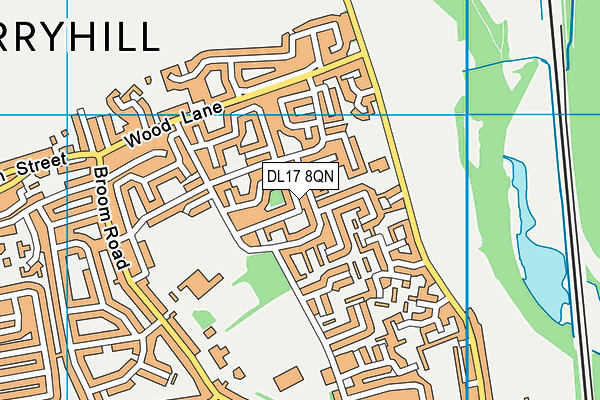 DL17 8QN map - OS VectorMap District (Ordnance Survey)