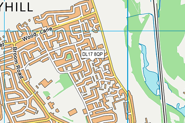 DL17 8QP map - OS VectorMap District (Ordnance Survey)