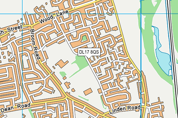 DL17 8QS map - OS VectorMap District (Ordnance Survey)