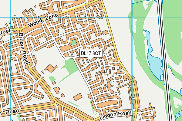 DL17 8QT map - OS VectorMap District (Ordnance Survey)