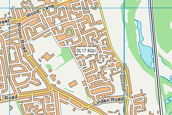 DL17 8QU map - OS VectorMap District (Ordnance Survey)