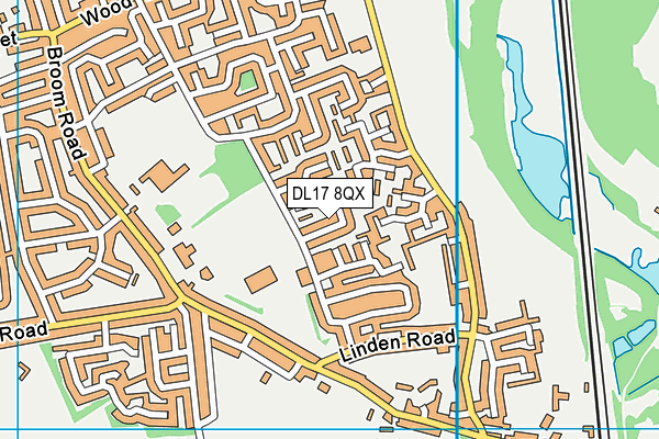 DL17 8QX map - OS VectorMap District (Ordnance Survey)