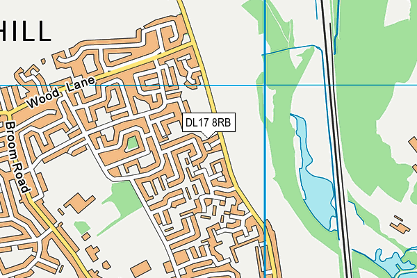 DL17 8RB map - OS VectorMap District (Ordnance Survey)