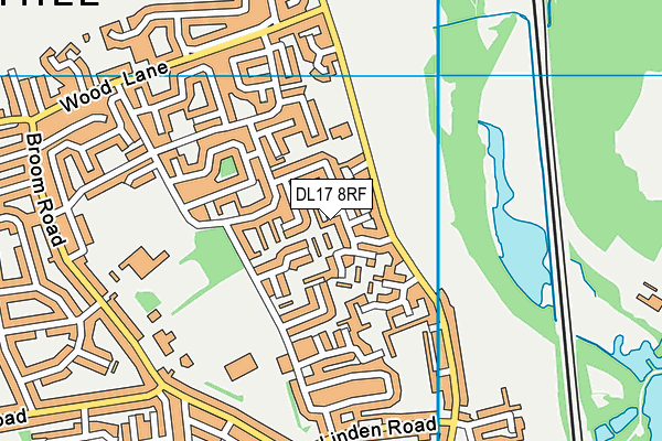 DL17 8RF map - OS VectorMap District (Ordnance Survey)