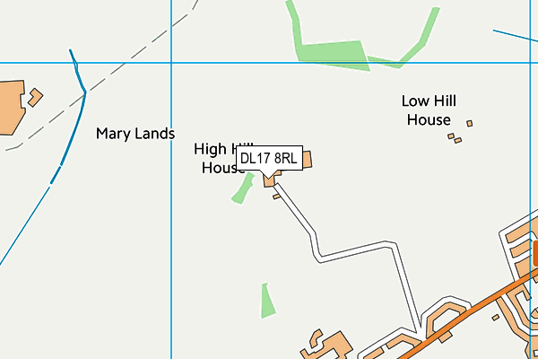 DL17 8RL map - OS VectorMap District (Ordnance Survey)