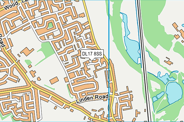 DL17 8SS map - OS VectorMap District (Ordnance Survey)