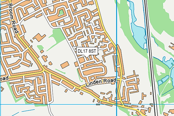 DL17 8ST map - OS VectorMap District (Ordnance Survey)