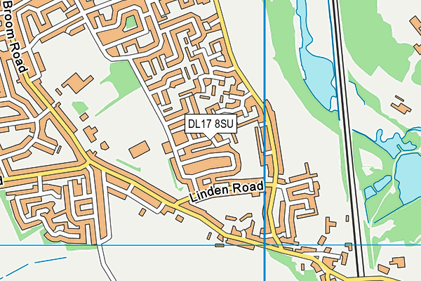 DL17 8SU map - OS VectorMap District (Ordnance Survey)