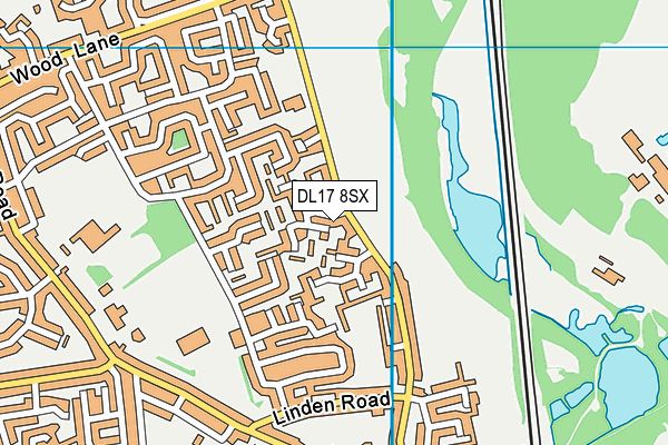 DL17 8SX map - OS VectorMap District (Ordnance Survey)