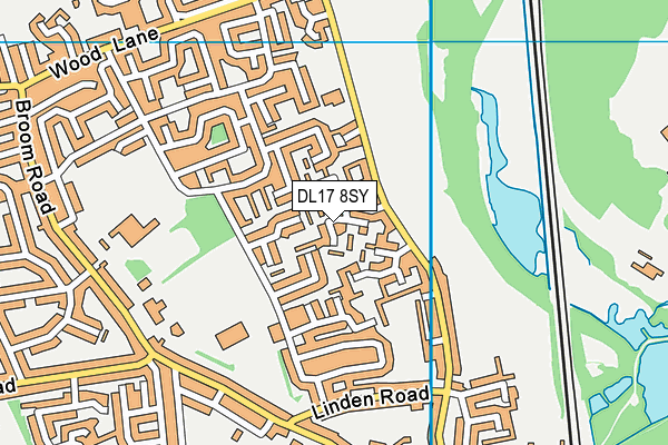 DL17 8SY map - OS VectorMap District (Ordnance Survey)