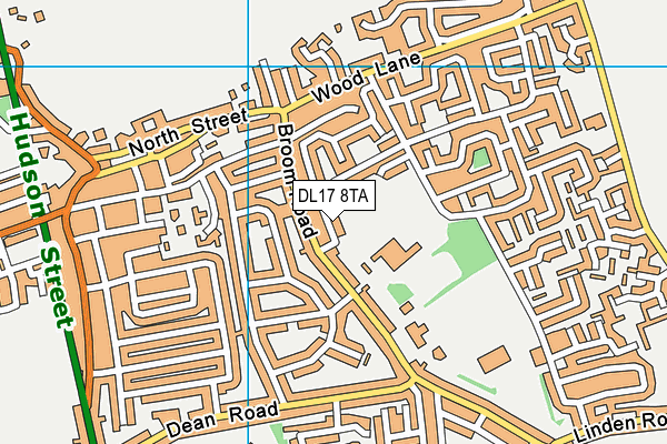 DL17 8TA map - OS VectorMap District (Ordnance Survey)