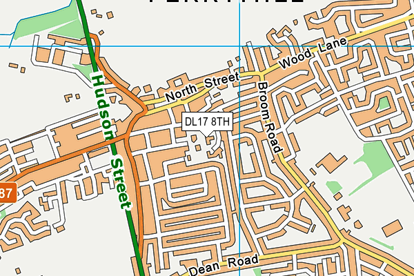 DL17 8TH map - OS VectorMap District (Ordnance Survey)