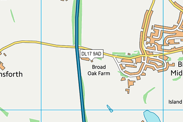 DL17 9AD map - OS VectorMap District (Ordnance Survey)