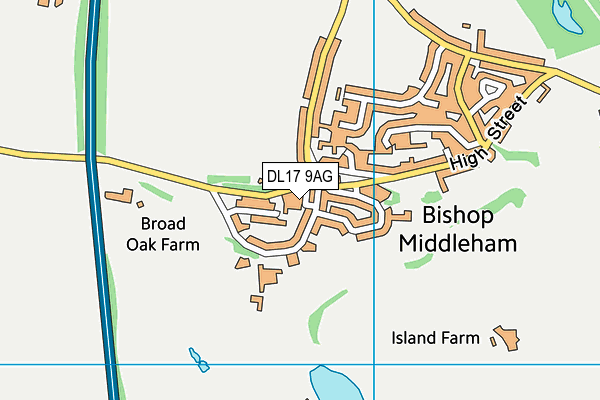 DL17 9AG map - OS VectorMap District (Ordnance Survey)