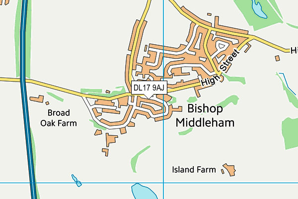 DL17 9AJ map - OS VectorMap District (Ordnance Survey)