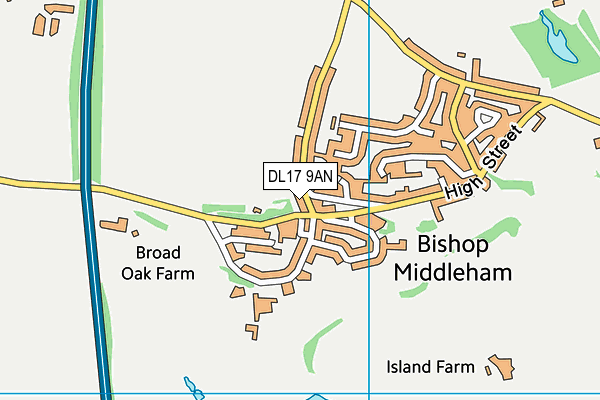DL17 9AN map - OS VectorMap District (Ordnance Survey)