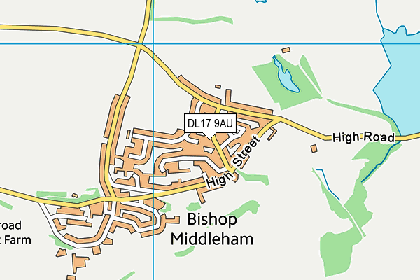 DL17 9AU map - OS VectorMap District (Ordnance Survey)
