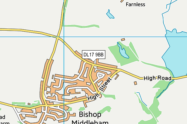 DL17 9BB map - OS VectorMap District (Ordnance Survey)