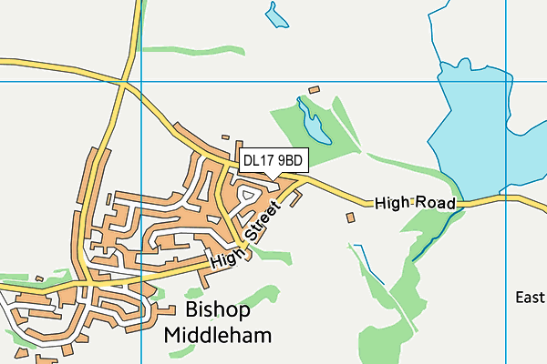 DL17 9BD map - OS VectorMap District (Ordnance Survey)