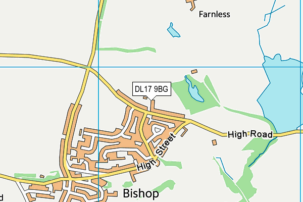 DL17 9BG map - OS VectorMap District (Ordnance Survey)