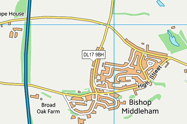 DL17 9BH map - OS VectorMap District (Ordnance Survey)