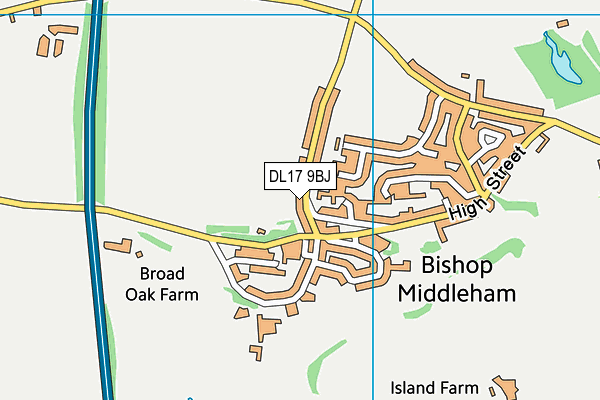 DL17 9BJ map - OS VectorMap District (Ordnance Survey)