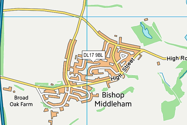 DL17 9BL map - OS VectorMap District (Ordnance Survey)