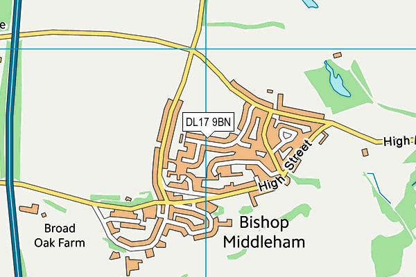 DL17 9BN map - OS VectorMap District (Ordnance Survey)