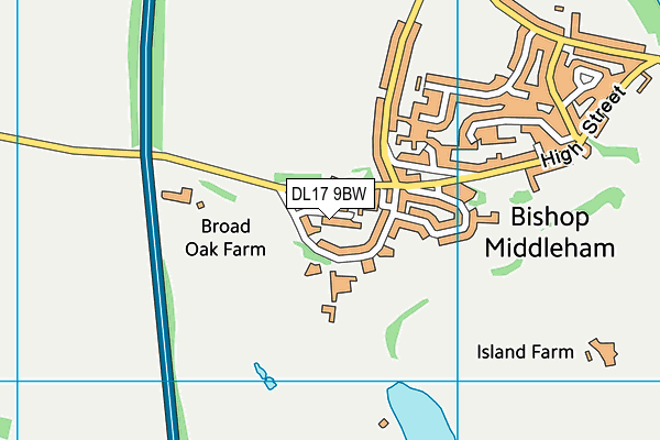 DL17 9BW map - OS VectorMap District (Ordnance Survey)