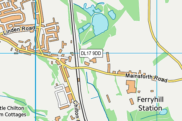DL17 9DD map - OS VectorMap District (Ordnance Survey)