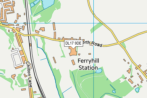 DL17 9DE map - OS VectorMap District (Ordnance Survey)