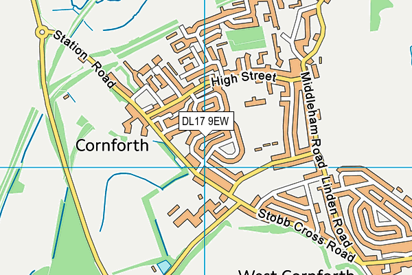 DL17 9EW map - OS VectorMap District (Ordnance Survey)