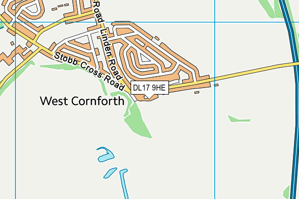 DL17 9HE map - OS VectorMap District (Ordnance Survey)