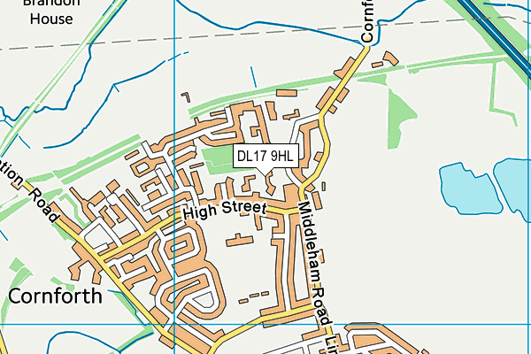 DL17 9HL map - OS VectorMap District (Ordnance Survey)