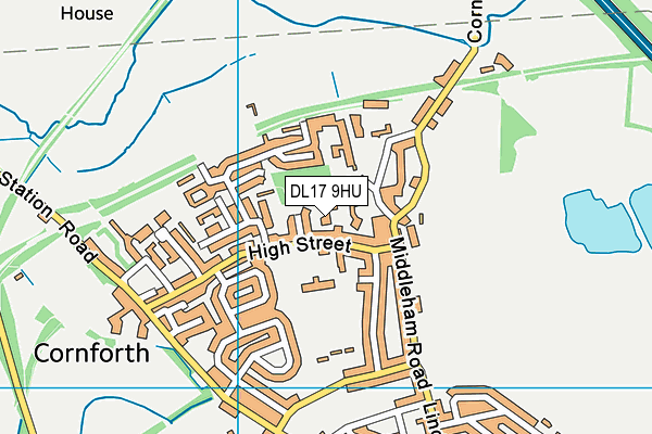 DL17 9HU map - OS VectorMap District (Ordnance Survey)