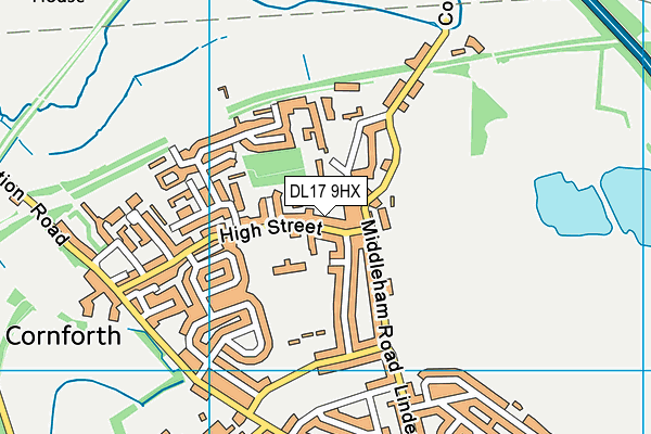 DL17 9HX map - OS VectorMap District (Ordnance Survey)