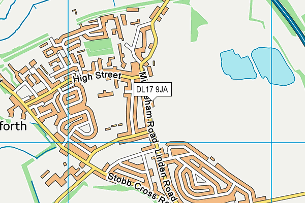 DL17 9JA map - OS VectorMap District (Ordnance Survey)