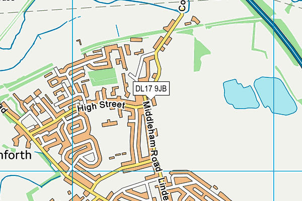 DL17 9JB map - OS VectorMap District (Ordnance Survey)