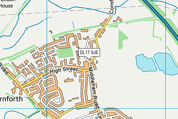 DL17 9JE map - OS VectorMap District (Ordnance Survey)
