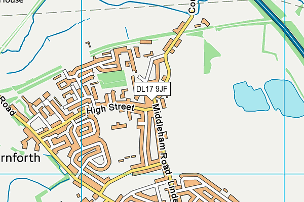 DL17 9JF map - OS VectorMap District (Ordnance Survey)