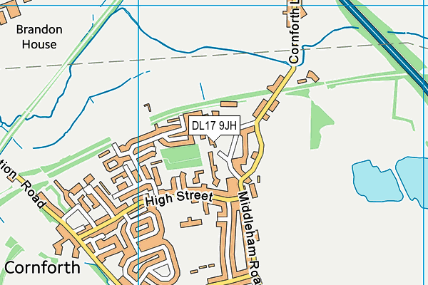DL17 9JH map - OS VectorMap District (Ordnance Survey)