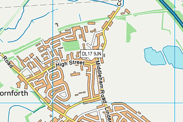 DL17 9JN map - OS VectorMap District (Ordnance Survey)